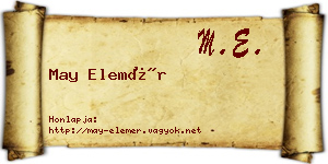 May Elemér névjegykártya