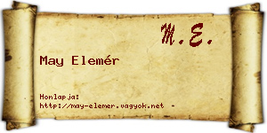 May Elemér névjegykártya